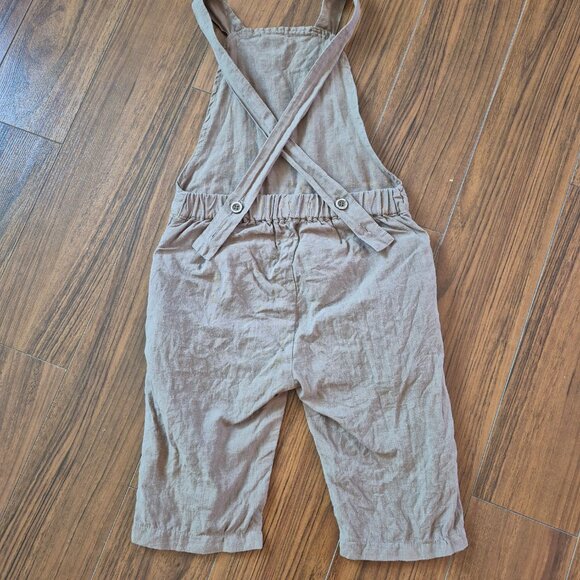 Kids Size 7 Ira Loves Mae Linen Overall Trousers - Picture 2 of 3